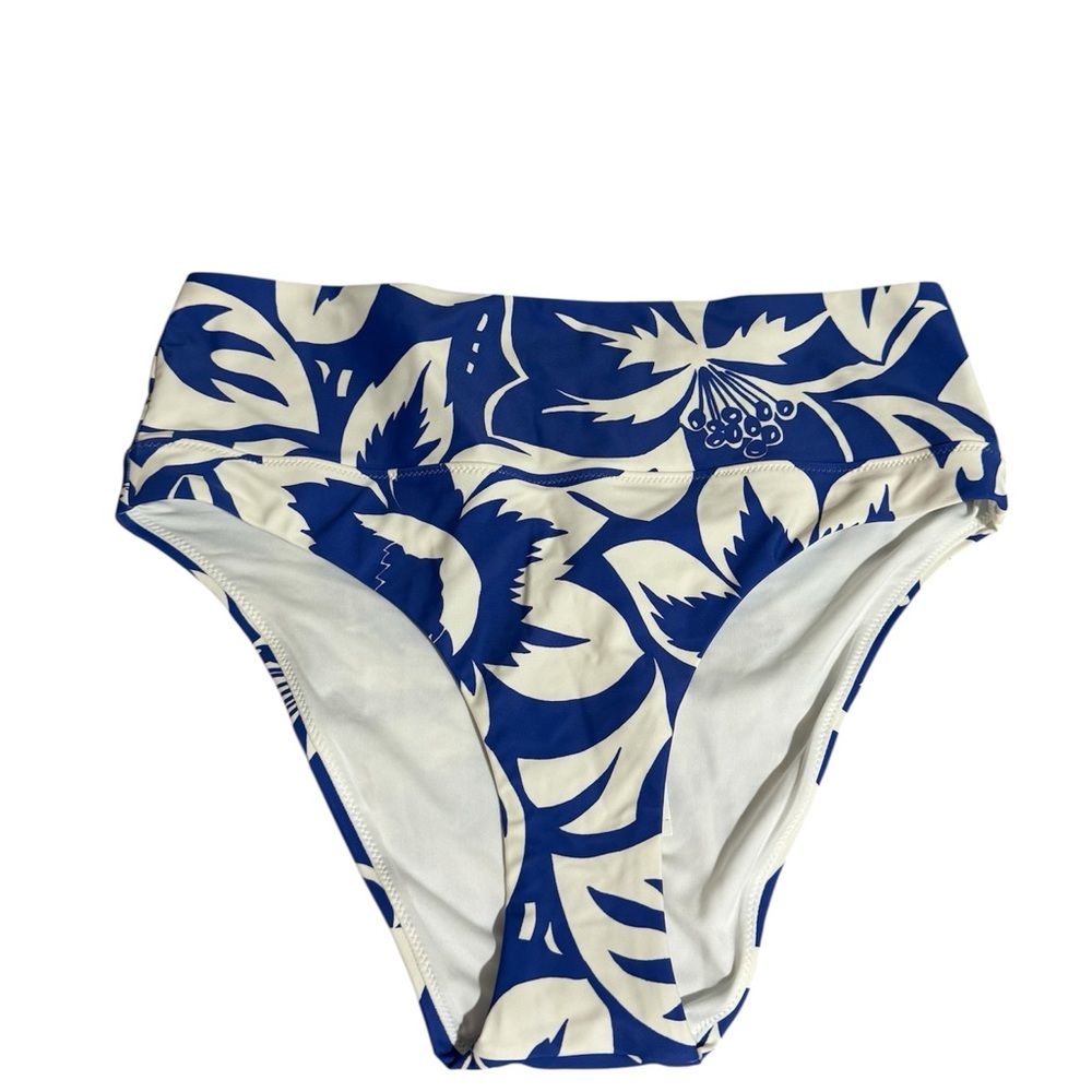 Madewell Blue and White Floral Bikini Bottom